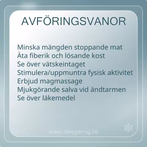 Avföringsvanor, checklista