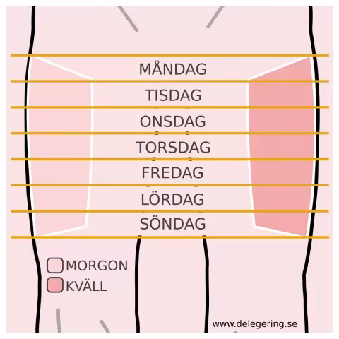 Schema injektion områden på låren