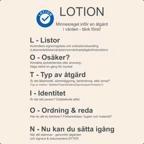 LOTION – en minnesregel inför åtgärder i vården